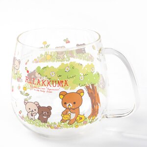 Rilakkuma Korilakkuma to Atarashii Otomodachi Heat-Resistant Glass Tea Set Mug (Shade)