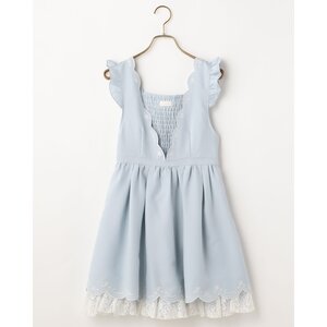 LIZ LISA Scallop Embroidered Jumper Skirt Blue