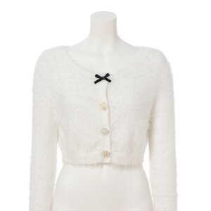 Swankiss Jeweled Cardigan White