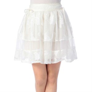 LIZ LISA Floral Mesh Skirt White