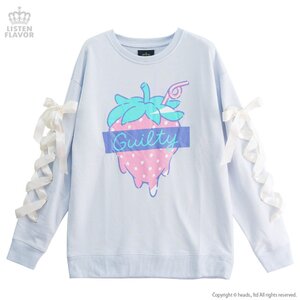 LISTEN FLAVOR Melty Guilty Berry Lace-Up Trainer Baby Blue