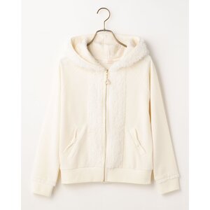 LIZ LISA Mesh Frill Hoodie White