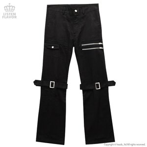 LISTEN FLAVOR Checkered Convertible Bondage Pants Black M