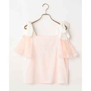 LIZ LISA Gingham Ribbon T-Shirt Pink