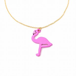 Lilou Bird Epoxy Necklace Flamingo