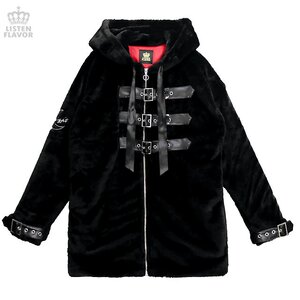 LISTEN FLAVOR Moonlight Faux Fur Blouson w/ Belt Black