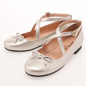 Ank Rouge Toe Ribbon Baby Flats Gold L