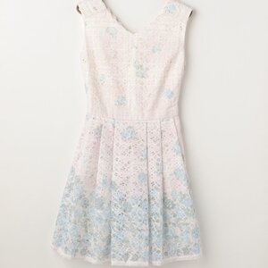 LIZ LISA Checkered Lace Flower Dress Pink
