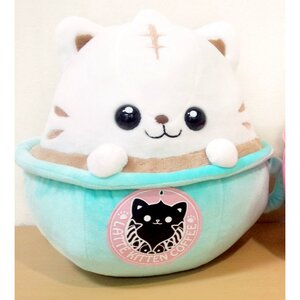Latte Kitten Coffee Big Plushies Mint Green