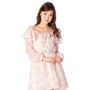 LIZ LISA Shoulderless Floral Dress Pink