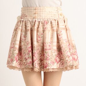 LIZ LISA Flower Check Pattern Sukapan Skirt White