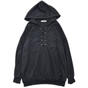 ACDC RAG Chest Lace Pullover Hoodie Black