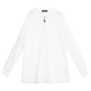 LISTEN FLAVOR Melty Moon Mesh Pullover White