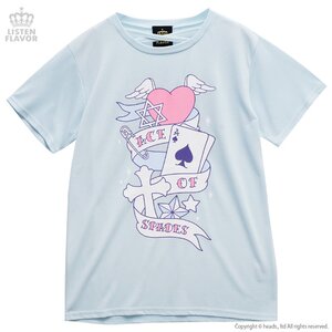LISTEN FLAVOR Ace of Spades Neck Cross Cutsew Blue