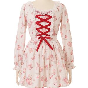 LIZ LISA Cat Cherry Dress White