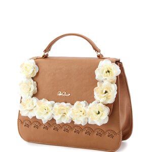 LIZ LISA Rose Corsage 3-Way Bag Camel