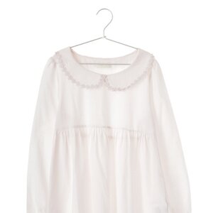 earth music&ecology Lace Trimming Embroidery Tunic Pink Beige