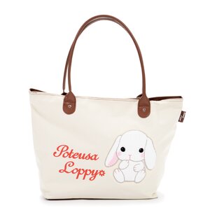 Pote Usa Loppy Fluffy Embroidered Big Tote Bag Collection Natural