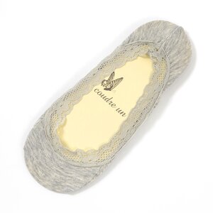 coudre un Lace-Edged Low-Cut Liner Socks Gray