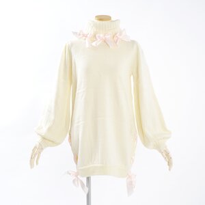 Swankiss Ribbon Sweety Knit Dress White