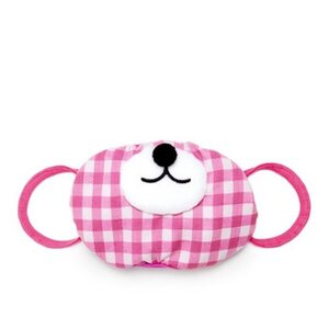 Animal Mask Pink Check Bear
