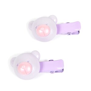 Bear Hair Clip Set Lavender