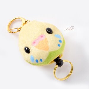Marutto Reel Bird Keychains Parakeet Midori-chan