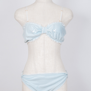 feast 3rd Anniversary Cotton Shampoo Bralette & Panty Set Sax Blue