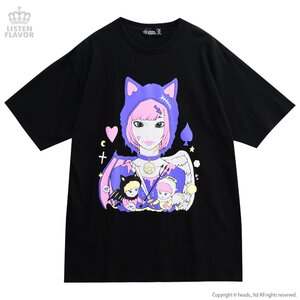 LISTEN FLAVOR x Keisuke Saito Devil & Angel Collab T-Shirt Black