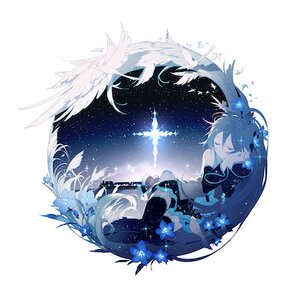 Hatsune Miku x Rella Acrylic Keychain: Night on the Galactic Railroad