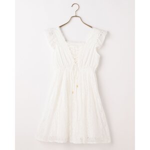 LIZ LISA Pleated Lace Dress White