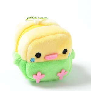 Square Birdies Plushie Coin Pouches Green Budgerigar