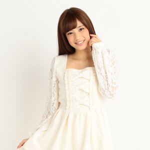 LIZ LISA Soft Contrast Lace Top White