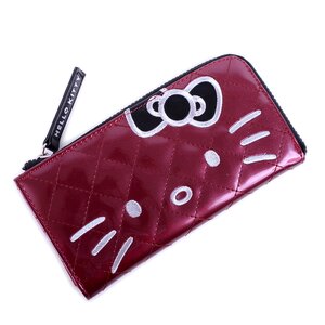 Hello Kitty Maroon Half-Zip Wallet SANWA0771