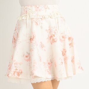 LIZ LISA Floating Rose Skirt White