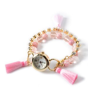 Honey Salon Colorful Tassel Bracelet Watch Pink