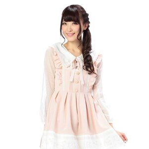 LIZ LISA Rose Print Jumper Skirt Pink