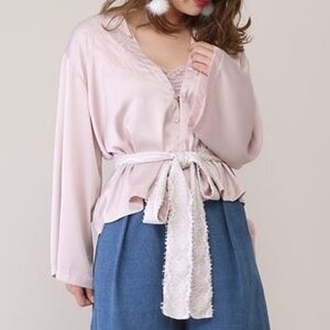 Honey Salon Satin Slouchy Coat Top Light Pink