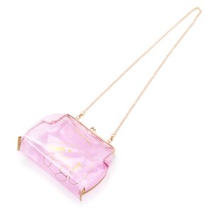 Pote Usa Loppy Clear Gamaguchi Shoulder Bag Pink