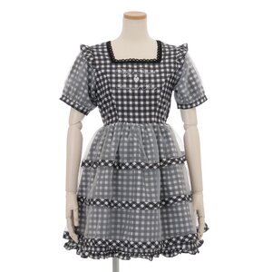 LIZ LISA Gingham Ribbon Dress Black