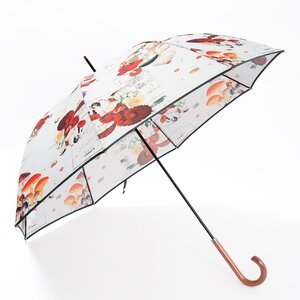 FLAPPER Mushroom Print Umbrella Gray