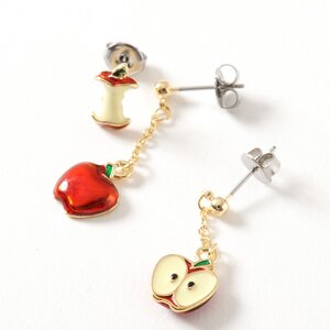 Cut Apple Earrings 1 Red