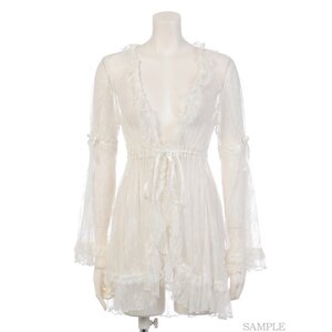 Swankiss Feminine Lace Cardigan White