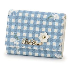 LIZ LISA Gingham Flower Card Case Blue