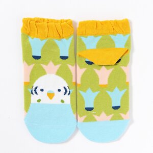 Kotoritachi Budgerigar Printed Socks (Feather Pattern) Green