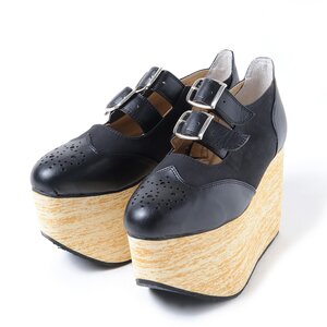 YOSUKE USA Platform Belt Shoes Black 24.5