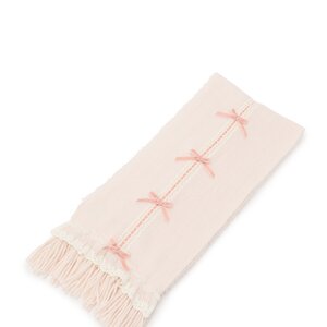 LIZ LISA Lace & Ribbon Fuzzy Scarf Pink