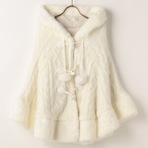 LIZ LISA Inner Plush Bustier Knit Poncho White