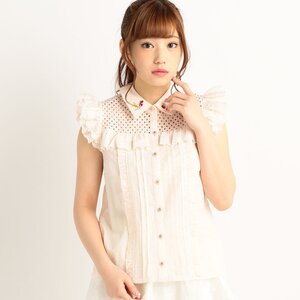 LIZ LISA Embroidered Cherry Blouse Pink