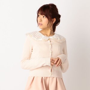 LIZ LISA Flocked Print Cardigan Pink